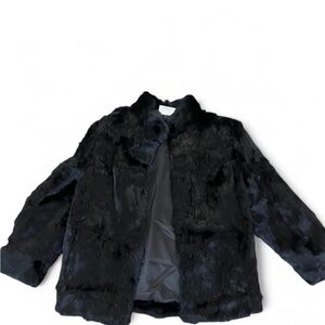 Elegant Black Faux Fur Jacket
